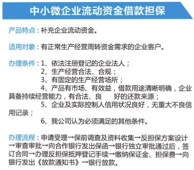 雅安市企业融资担保有限责任公司主要担保产品